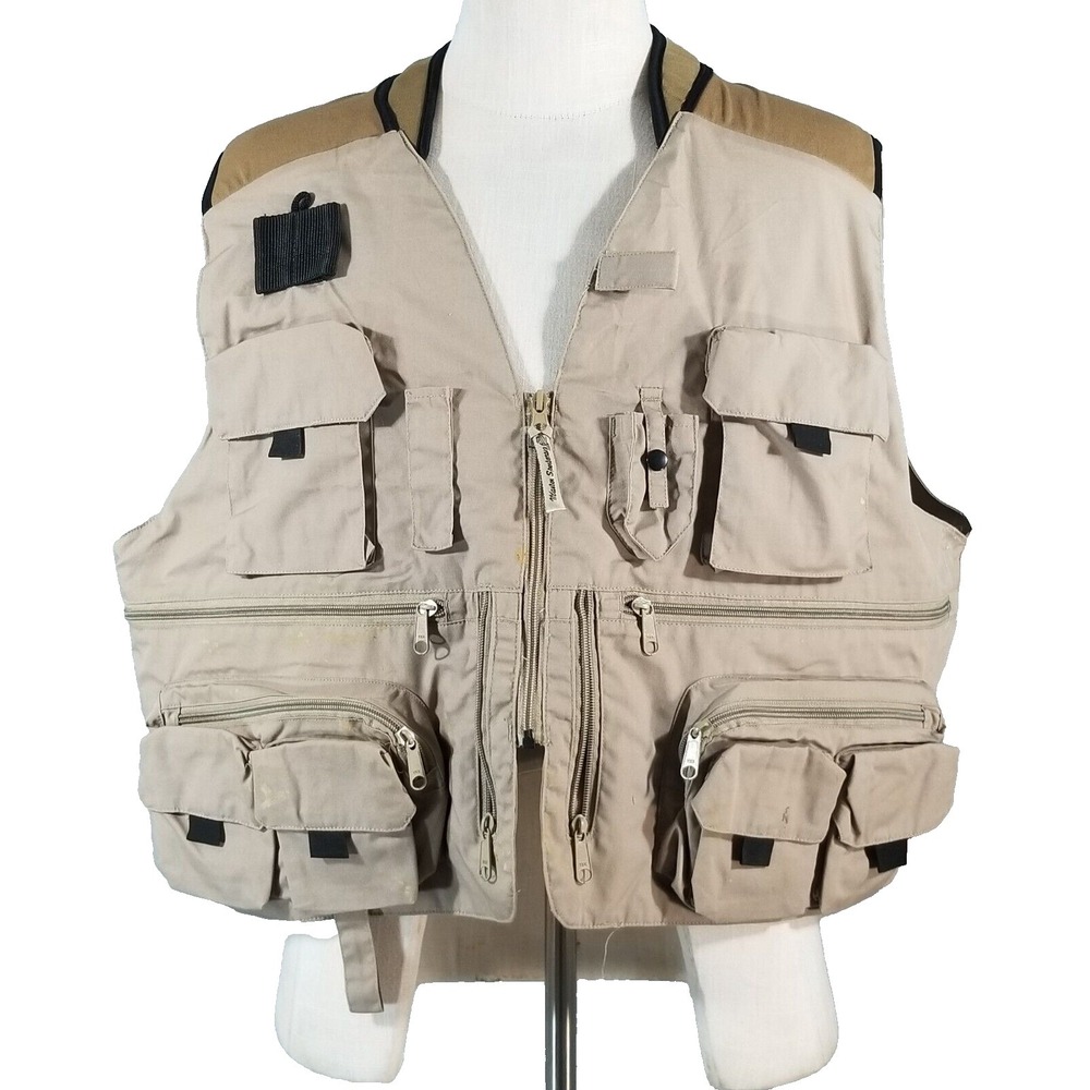 Master Sportsman cargo vest fishing photography vest men's 2XL XXL beige outdoor